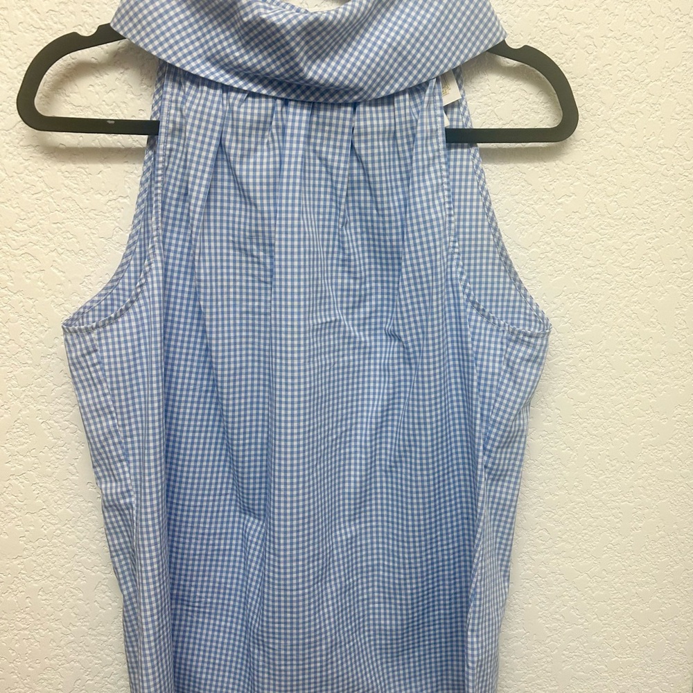 Sail to Sable Light Blue Gingham Blouse